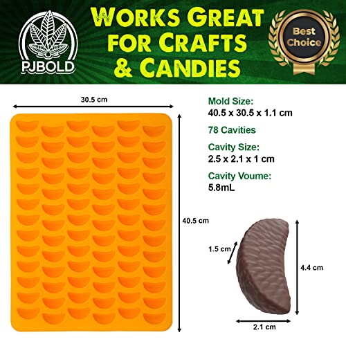 Mandarin Orange Slice Silicone Candy Mold - Half Sheet - size: Orange Slice