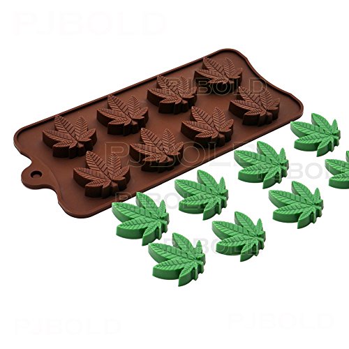 Marijuana Leaf Silicone Trays for Chocolate Gummies Party Novelty Gift Mold with Dropper, 3 Pack - size: 3pk with dropper