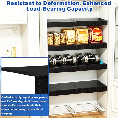 Wire Shelf Covers for Pantry Rack,for All 16" Depth Wire Shelf,Black 8pcs - size: 16" Depth