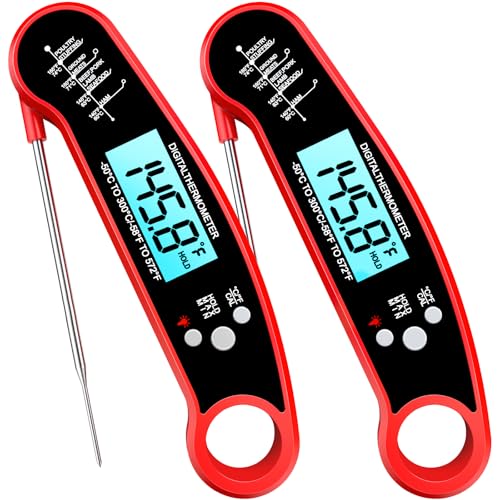 Meat Thermometer Digital, Food Thermometer for Cooking, Red, 2 Pack - color: Red-2 Pack