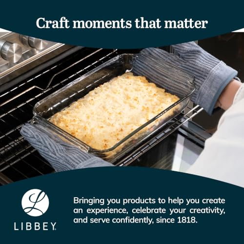 Libbey Baker's Premium 5-Piece Set, 3 Glass Baking Dishes with 2 Lids - color: Premium - 5pc Mixed Set