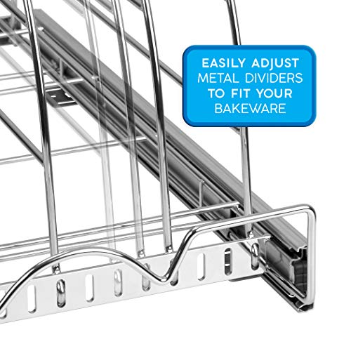 Pull Out Organizer for Bakeware, Cutting Board and Trays, 12.5”W x 21”D