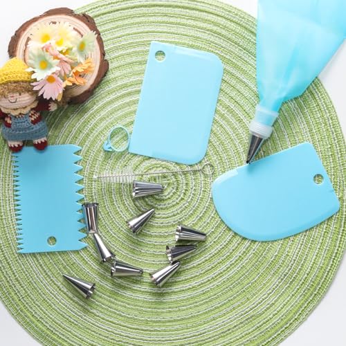 33Pcs Piping Bags and Tips Set, Cupcake Decorating Kit Supplies
