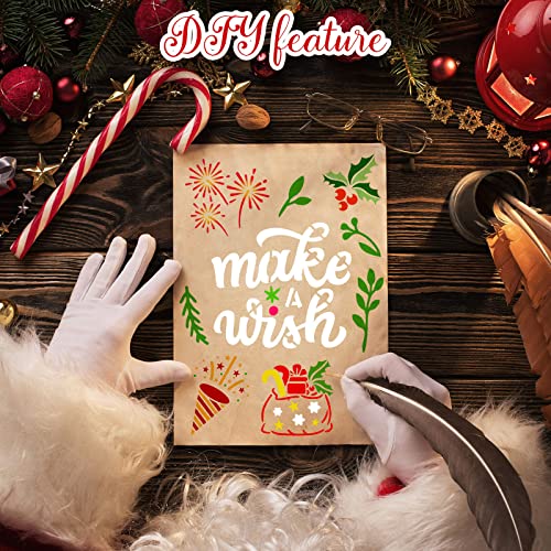 Fainne 100 Pcs 2 Inch Small Stencils for Painting, Santa Style