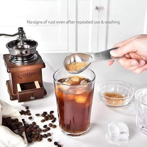 Coffee Spoons Stainless Steel Coffee Spoon Short Handle, 1 and 2 Tbsp Spoon - color: Silver Short