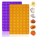 2 PCS Halloween Silicone Molds, Mini Pumpkin & Ghost, 58+69 Cavities, Orange - style: Mini Pumpkin+Ghost