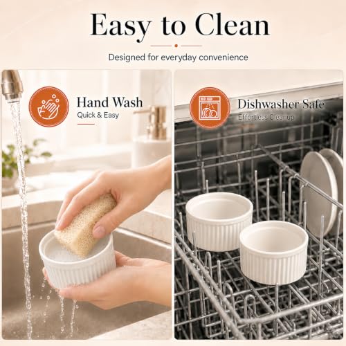 WERTIOO Ramekins 4 oz Oven Safe, 12 Pack Creme Brulee Ramekin Baking Dishes - size: 4 OZ