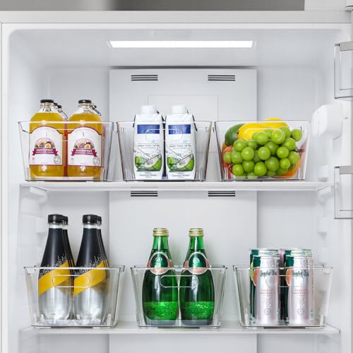 12 PACK Multi-Use Clear Storage Bins, Pantry Kitchen Cabinet Organizer Bins - size: Medium