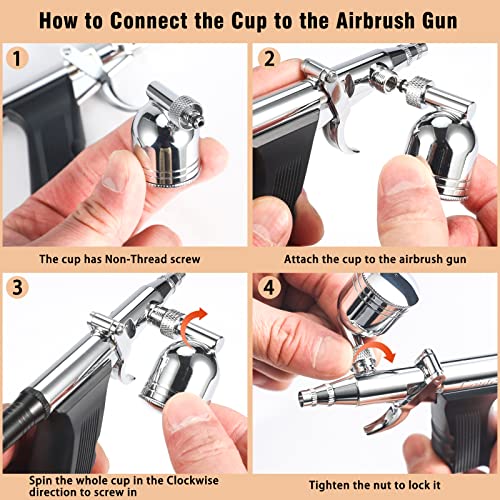 Airbrush Trigger Gun with 0.5 mm Needles 7 CC & 10 CC Cup - color: 166TH 0.5MM Needle Airbrush Kit