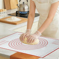 Extra Large Nonstick Silicone Pastry Mat 28x20Inch with Measurements, Food Grade Silicone Baking Mat, Non-Slip Dough Rolling Mat for Counter, Oven Liner, Fondant/Pie Crust/Sourdough Bread Baking - color: White