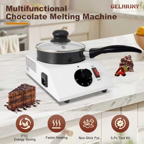 2026 Upgrade Chocolate Melting Pot, 1L Chocolate Melting Machine (40W,110V) - size: Single Pot