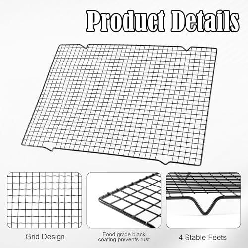 Haploon 6 Pack Cooling Racks 16x10 Inch Black Nonstick Wire Baking Rack Set