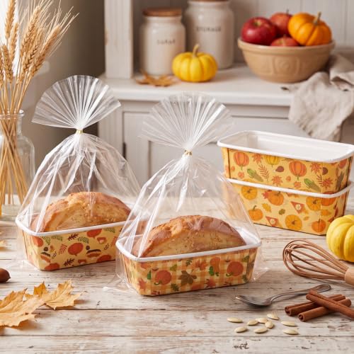 80 Sets Fall Paper Loaf Pan Bulk 6.3 x 2.2 x 2.2 In Mini Cake Pan