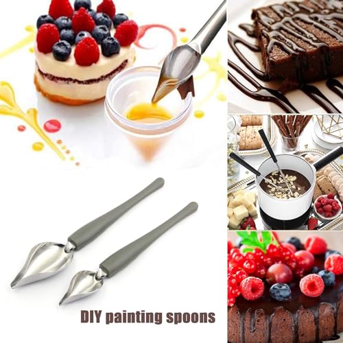 6 Chocolate Dipping Fork Spoons Set,2 Culinary Drawing Decorating Spoon Set - color: 8PCS