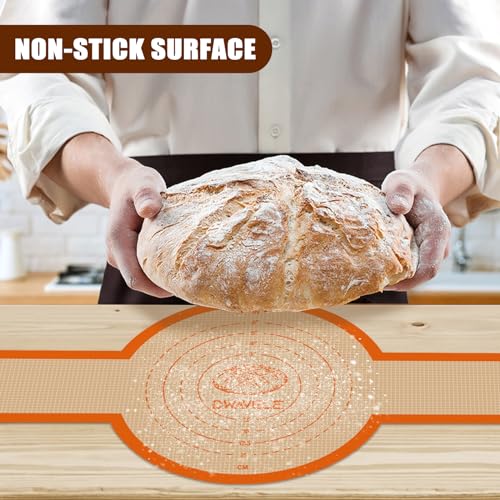 Silicone Bread Sling, Sourdough Transfer, Nonstick, 2 Pack Oval and Round - color: Orange, size: 2 Pieces (Oval and Round)
