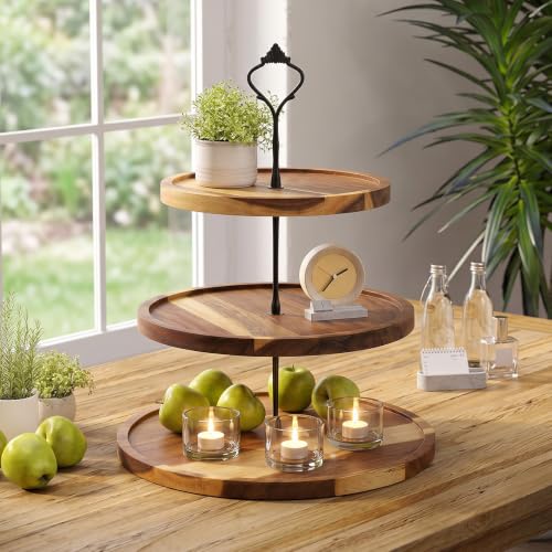 Willinglong 7 Pcs Wood Dessert Table Display Set for Wedding Baby Shower