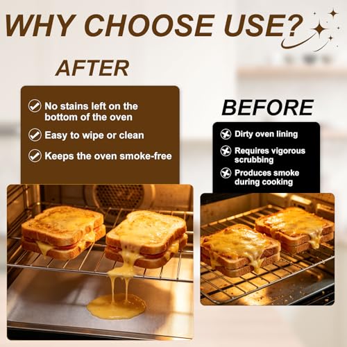 uxcell 4Pack Oven Liners 19.7x15.7" 0.2mm Thick Oven Mats Under Grill - color: Black, size: 19.7 x 15.7"(0.2mm Thick)