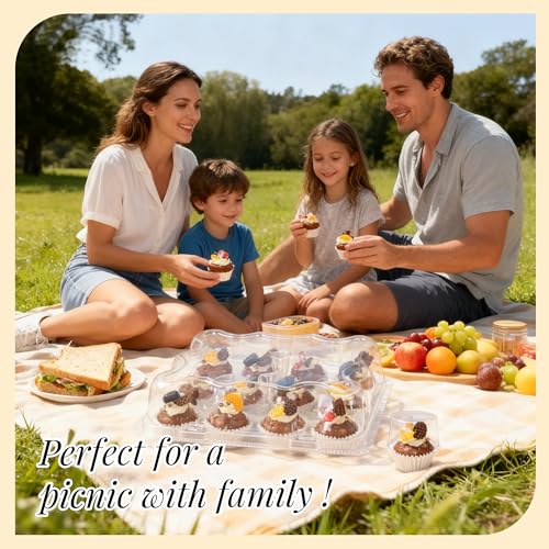 20 Pack 12 - Count Mini Cupcake Containers with 240 Liners