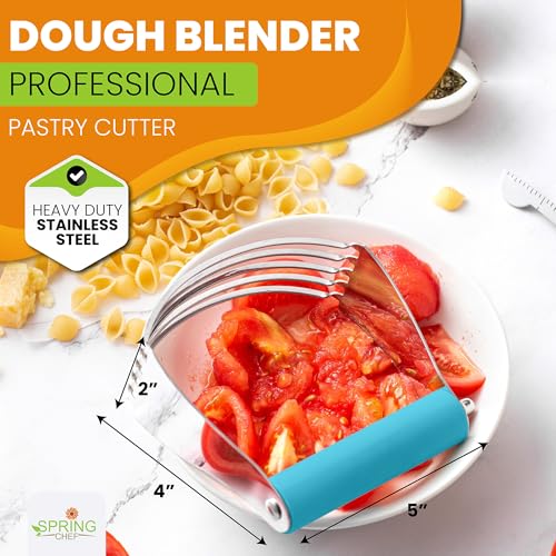 Spring Chef Large Dough Blender For Baking - Durable Pastry Blender - Teal - color: Teal, size: 4" Large