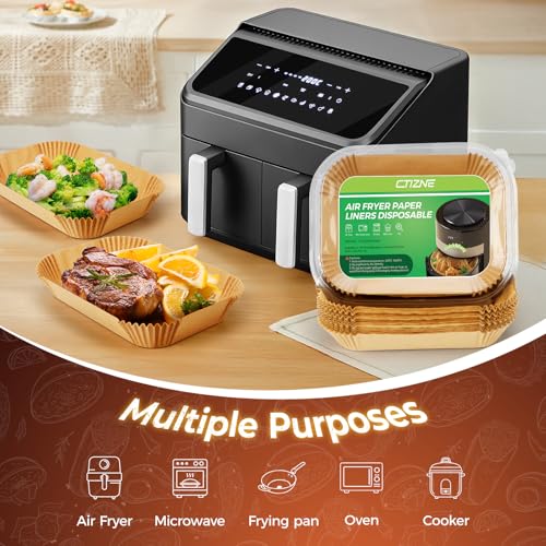 Ctizne 420PCS Air Fryer Liners Disposable 8.0" x 5.5" for Ninja Dual Zone - size: 8" x 5.5" Rectangle