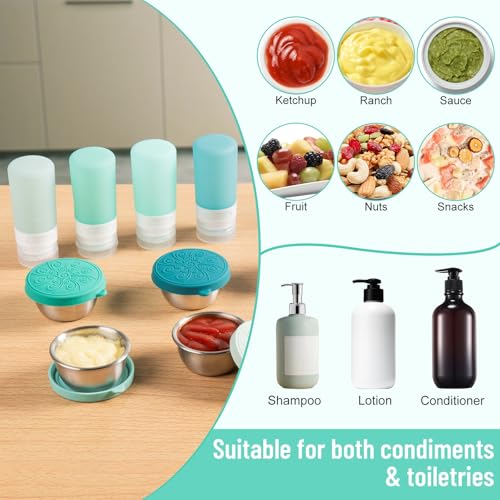 MICEBAY 8-Pack Salad Dressing Container, Leakproof Squeeze Bottles - color: Mint