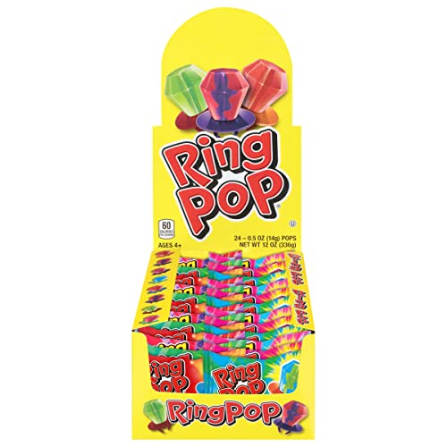 Ring Pop Halloween Candy Lollipops, 24 Count, Assorted Flavor Suckers - size: 24 Count Box