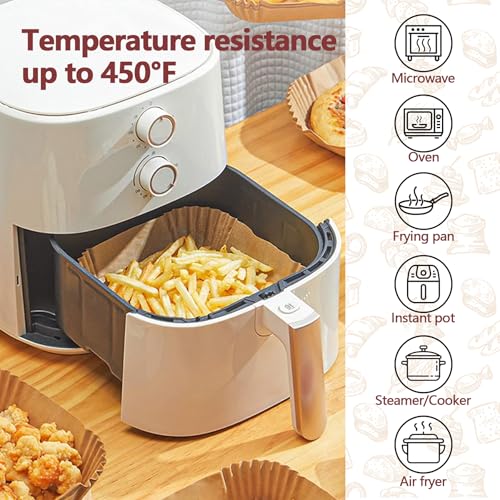 10 Inch Air Fryer Liners Disposable, 100 PCS Square Parchment Paper Liners - size: 10in