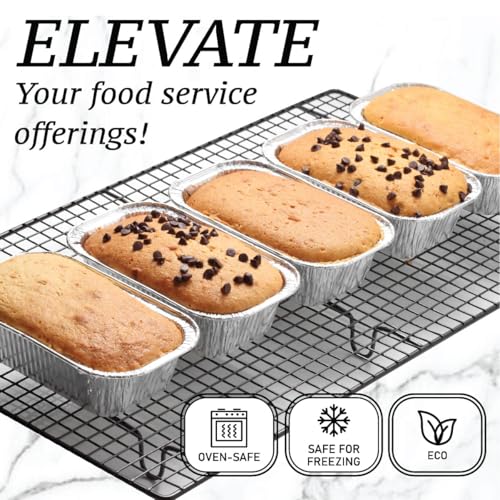 (55 Pack) 1LB Mini Foil Loaf Pans - 1 Pound Disposable Aluminum Baking Pans for Individual Bread, Cake, Meatloaf - Small Loaf Pans, Liners, Small Bread Tins 6 x 3.5 x 2 - color: 1 LB, size: Pack of 55