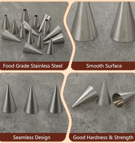 10 Pcs Cake Decorating Tips, Small Piping Tips