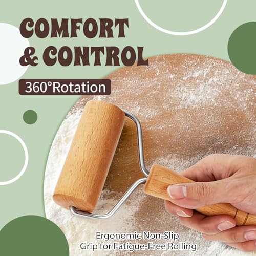 Small Wooden Rolling Pin for Baking, 7 Inch Mini Dough Roller, Non Stick Pizza Roller for Pastry Cookie Tortilla Dumpling Fondant Pie Crust Pasta (GMZ-T) - size: GMZ-T