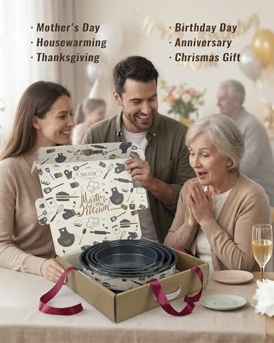 Round Turkey Roasting Pans Set of 4, Enamel Cake Baking Pan for Oven - color: Creamy White Printed Pattern