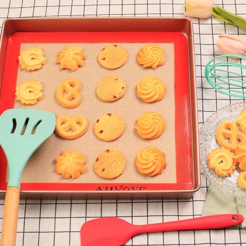 AMYONE 11x11 Silicone Baking Mat, Square Air Fryer Liner, Platinum, 2 Pack - size: 10.8"L x 10.8"W