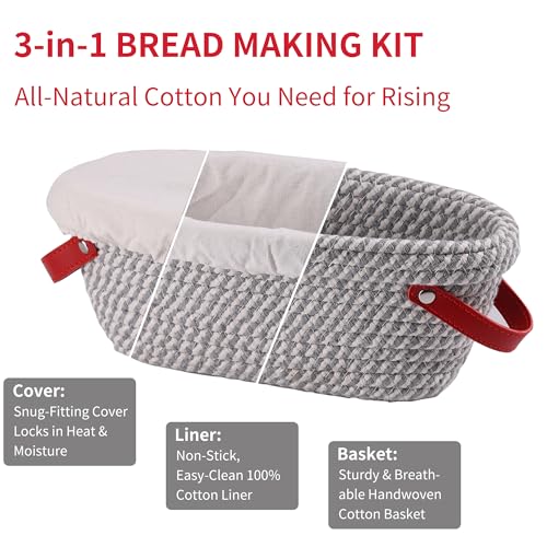 Banneton Bread Proofing Basket, Oval & Round Sourdough Bread Baskets Set