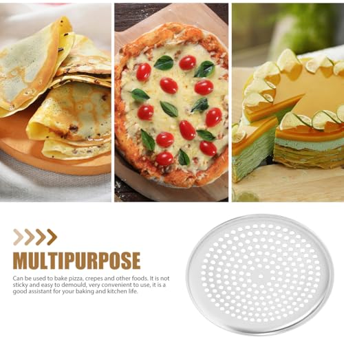 Zerodeko Stainless Steel Pizza Pan Round Perforated Pizza Baking Tray Pan with Holes Replaceable Baking Tray Accessory 9.84 in Oven Bakeware for Homemade