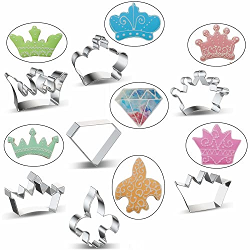 Comais Royal Princess Crown Shaped Cookie Cutters Set Stainless Steel 7Pcs