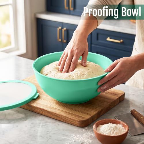 BoxedHome 12 Piece Plastic Mixing Bowls with Lids Set - Leak-Proof Microwave & Dishwasher Safe, BPA Free Nesting bowl for food prep, serving, and storage (Green/Pink) - color: Green / Pink TPR