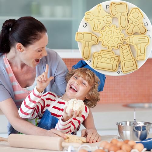 8Pcs Construction Tools Cookie Cutter Plastic Hardware Shaped Baking Molds