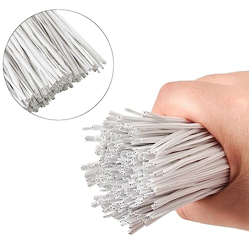 Tangyinrd 300 Pcs 6 inch White Plastic Twist Ties, Cable Ties, for Bags, Gardening Tools - color: White
