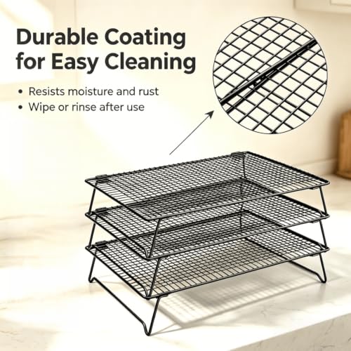 Lanxiu Cooling Racks for Cooking and Baking, 3 Tier Baking Racks Cooling