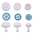 3Pcs Gear Cookie Cutters, Steampunk Cogs Plunger Mold, 3D Gear Cookie Stamp Mold, Clock Wheel Biscuits Fondant Molds for Cake Cookie food Decoration