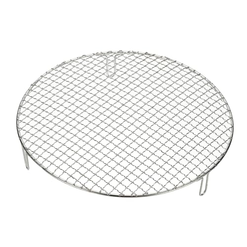 uxcell 14 Inch Round Cooking Rack, Stainless Steel Canning Racks with Legs, Barbecue Mesh Grill for Baking Cooling Steaming Cookware - size: 14 Inch
