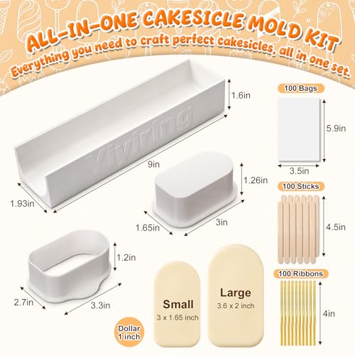 3in Cakesicle Cutter with 9in Tray, Cakesicle Mold Set, White - color: White, size: 3in, style: Single Slot