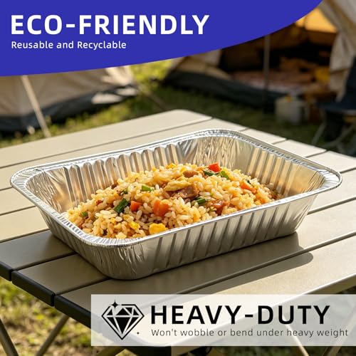 9x13 Aluminum Foil Pans 30 Pack - Heavy Duty Disposable Baking Pans - size: 30 Pack