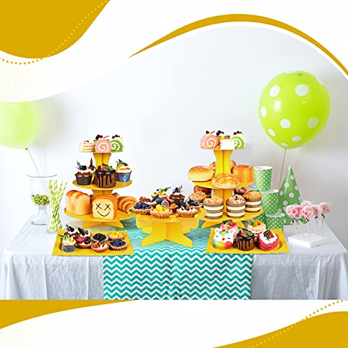 Zopeal 7 Pcs Dessert Table Display Set 3 Tiered Cupcake Stand, Yellow - color: Yellow