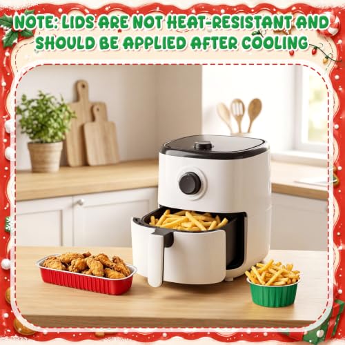 Blushtier 120 Set/240 Pcs Mini Loaf Pans Set with Lids and Spoons for Cake - color: Red Green Gold Color