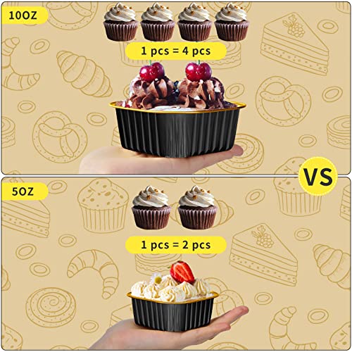40 Pack 10oz Mini Cake Pans with Lids,Aluminum Foil Cake Tins - color: Black, size: 40 Pack 10oz