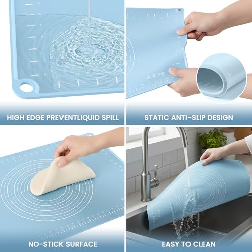 24x16 Silicone Rolling Mat Non-Stick Food Grade Baking Mat w/Measurements - size: 24"L x 16"W