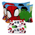 Sunny Side Up Spidey & His Amazing Friends Full Sheet Set - 4 Piece Kids Bedding Set Includes Pillow Cover - Super Soft Superhero Microfiber Sheets Features Miles Morales & Ghost Spider - color: Multi - Spidey & Friends, size: 4 Piece Full