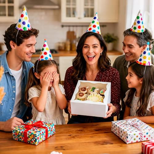 NPLUX 4 Pack 1+5 Bento Cake Cupcake Boxes with Window