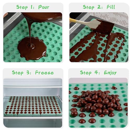 148 Cavities Mini Round Silicone Mold,Mini Silicone Dog Treat Mold,2Pcs Non-Stick Semi Sphere Chocolate Chip Mold for Baking and Freezing Chocolate,Gummy,Dog Treat Snack,Cookie - color: 148 mini round shaped